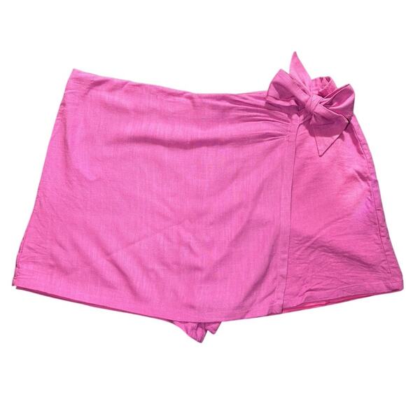 Pink Lily Linen Blend Pink Tie Skort 3XL - Picture 1 of 5